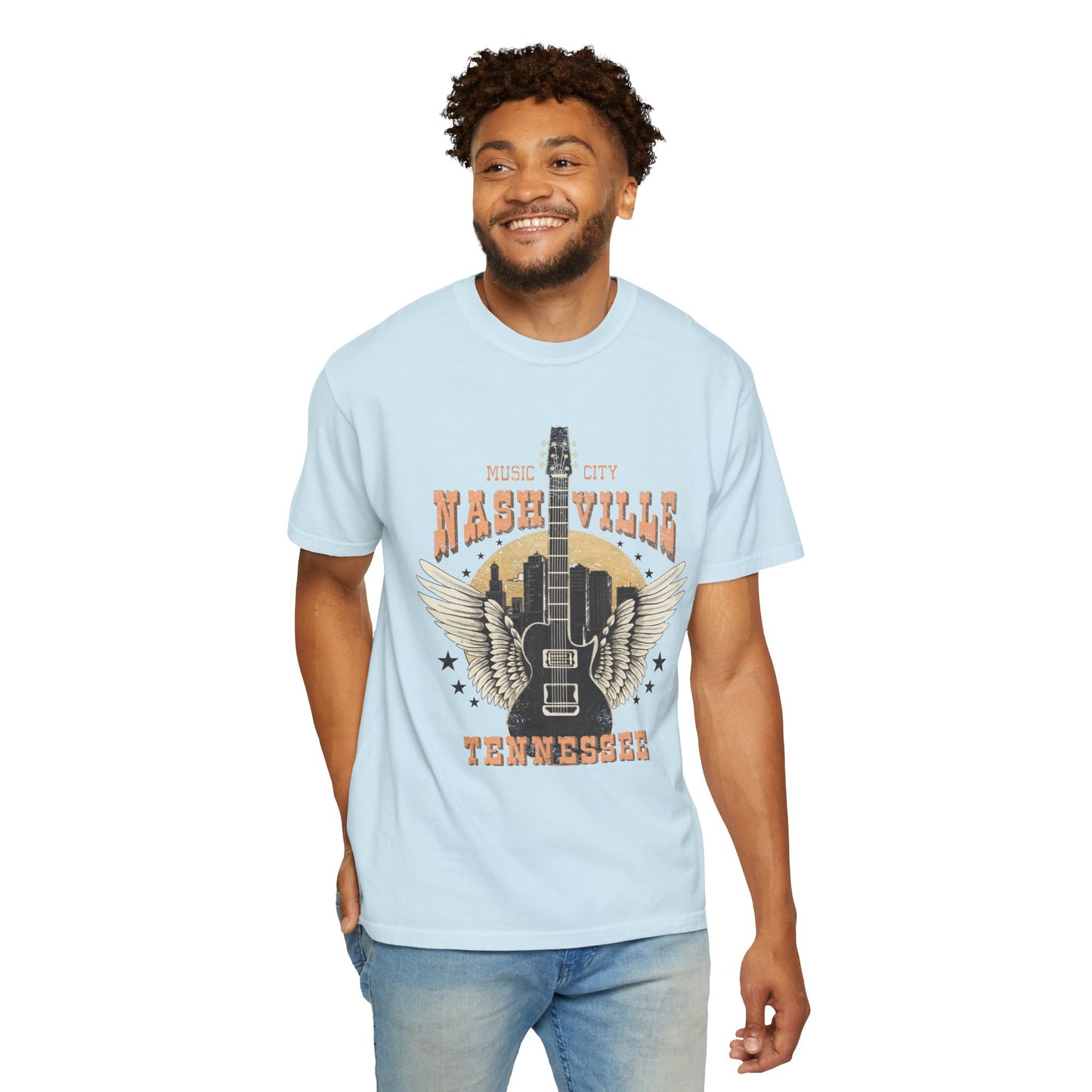 Nashville Tennessee Music City Country Guitar Tee