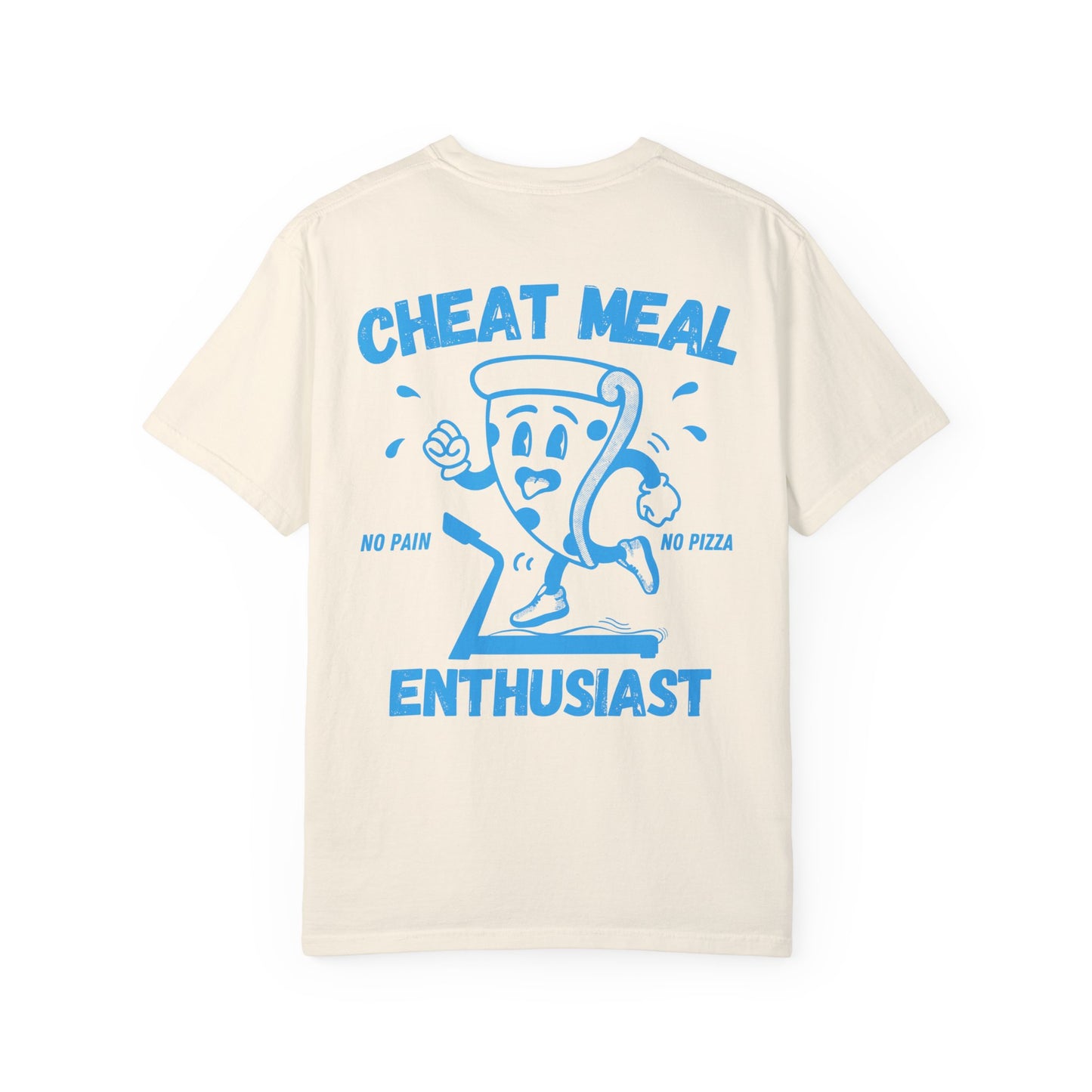 Cheat Meal Enthusiast Gym Tee [Back Pizza Design + Front Pocket]