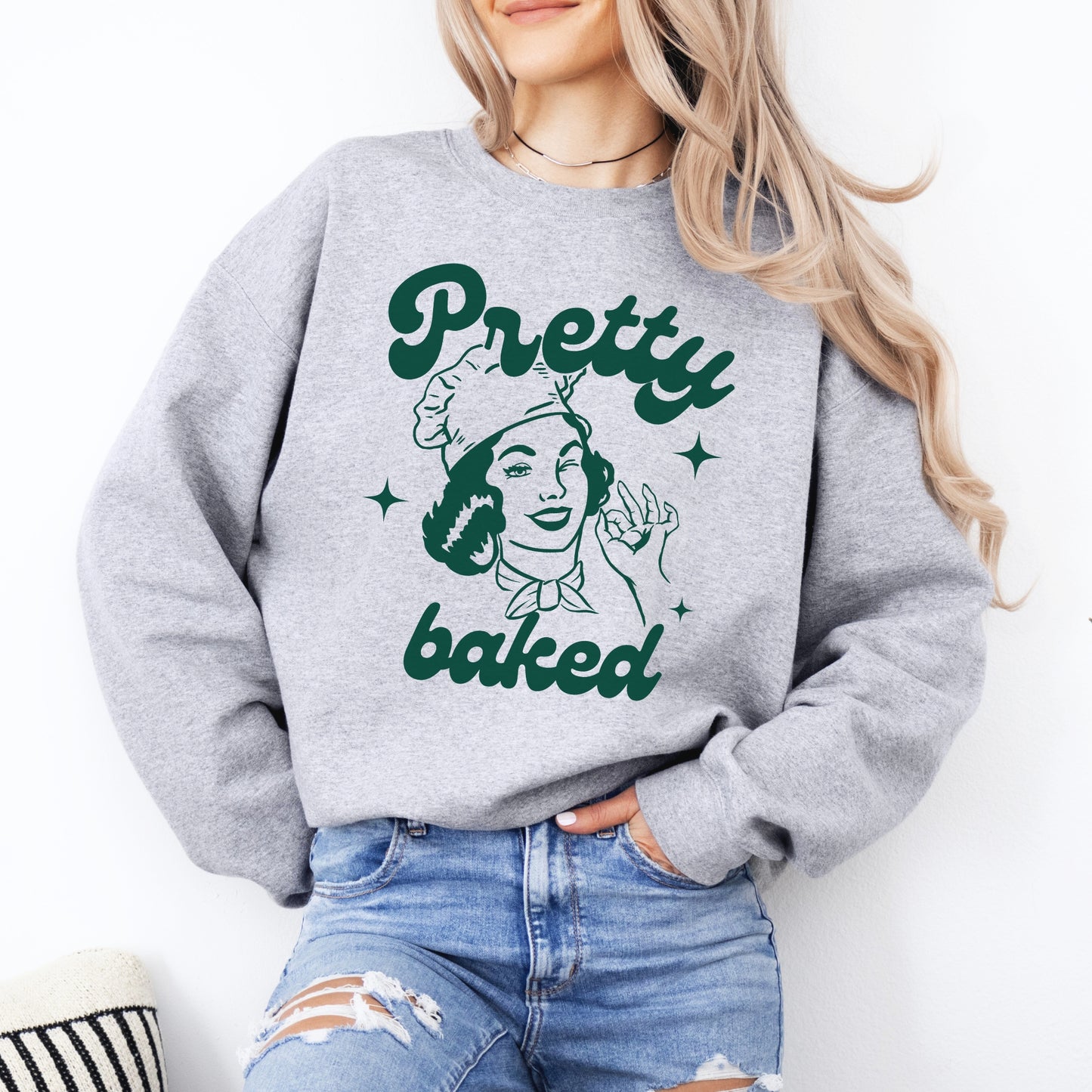 Retro Pretty Baked 420 Crewneck Sweatshirt