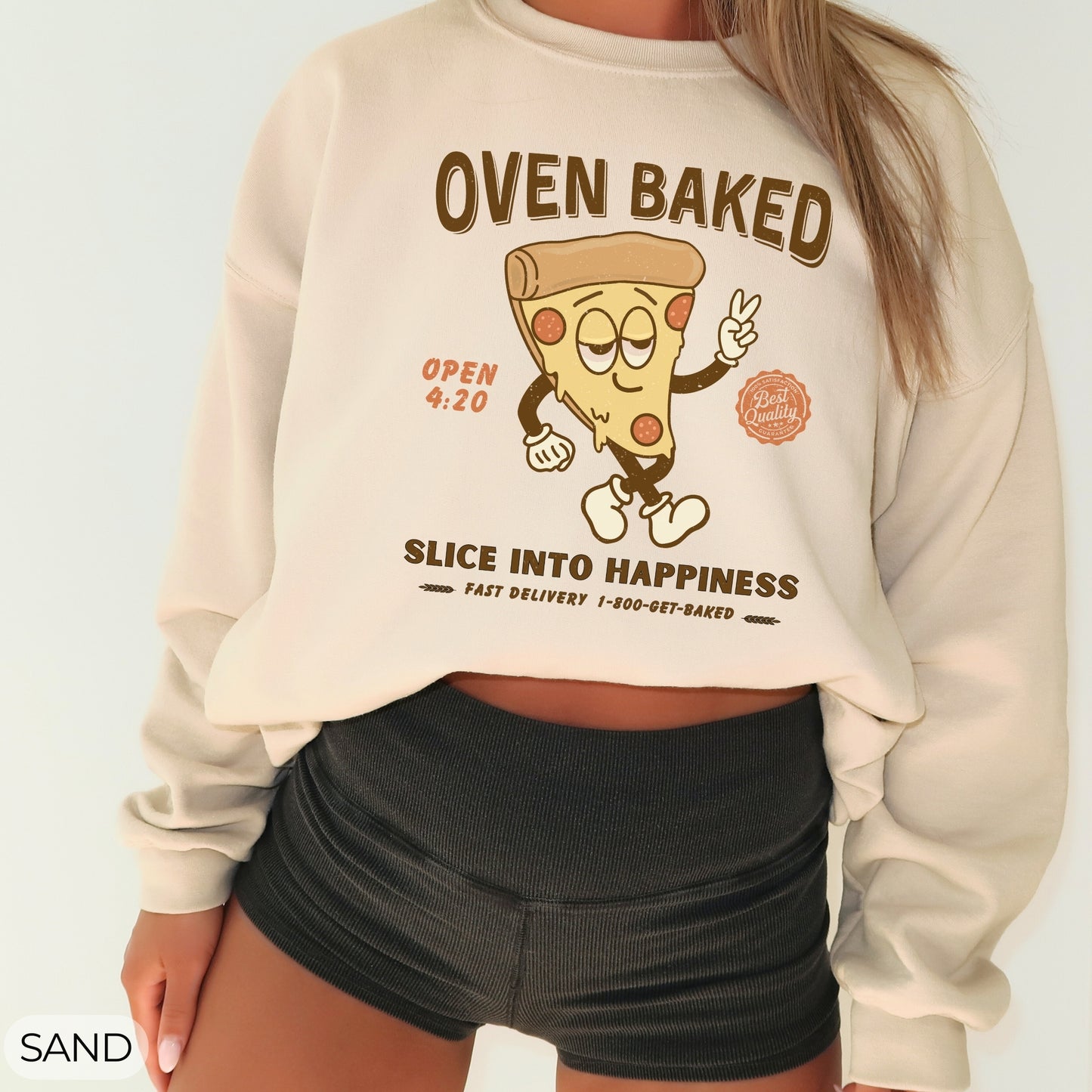 Oven Baked Pizza 420 Crewneck Sweatshirt