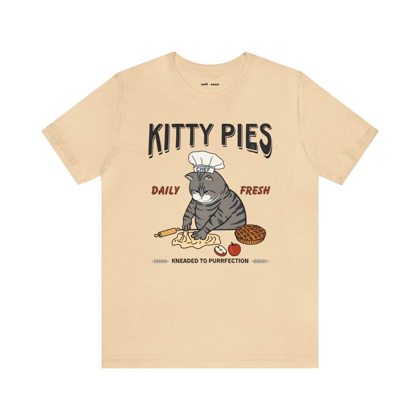 Apple Kitty Pies Grey Chonky Cat Chef Tee