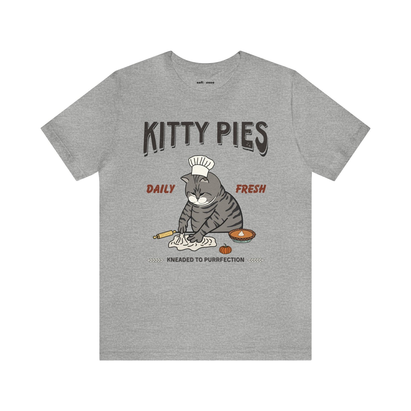 Pumpkin Kitty Pies Grey Cat Chef Tee