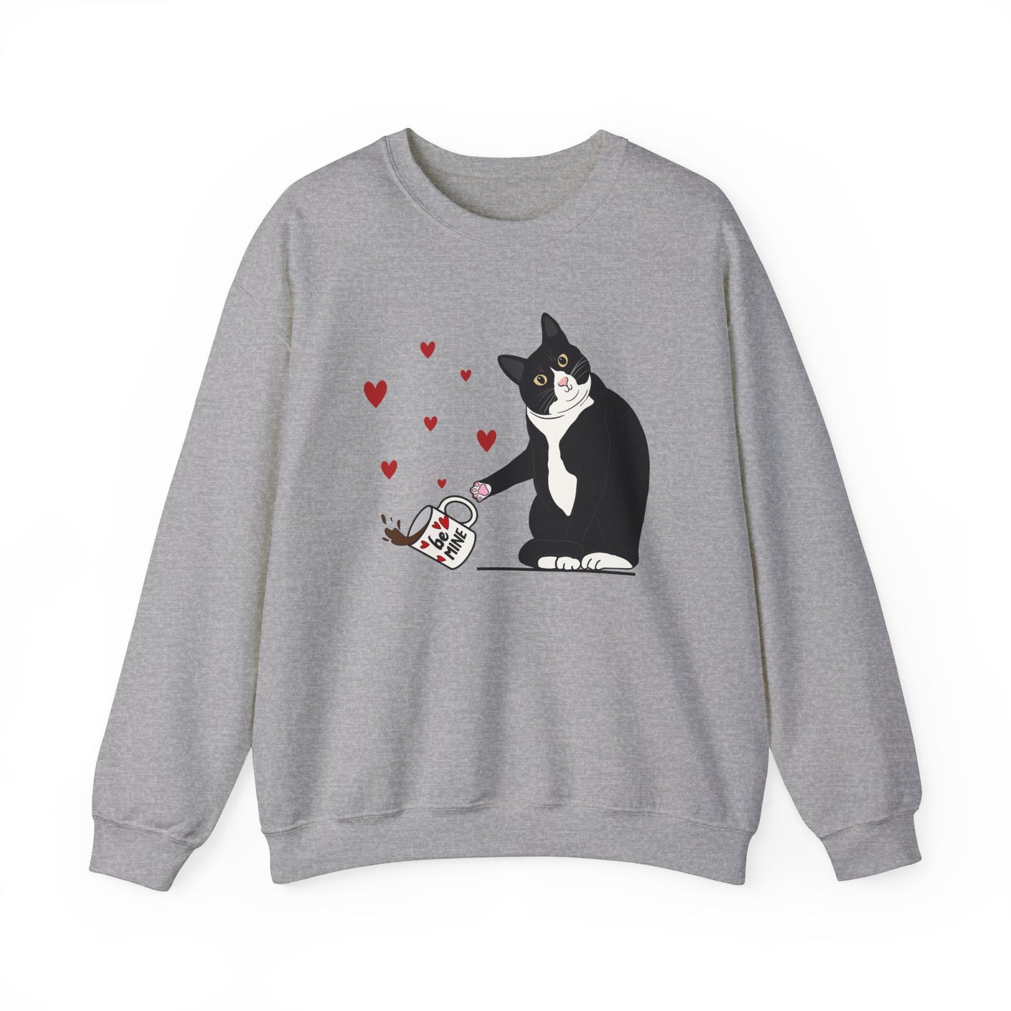 Be Mine Tuxedo Cat Crewneck Sweatshirt