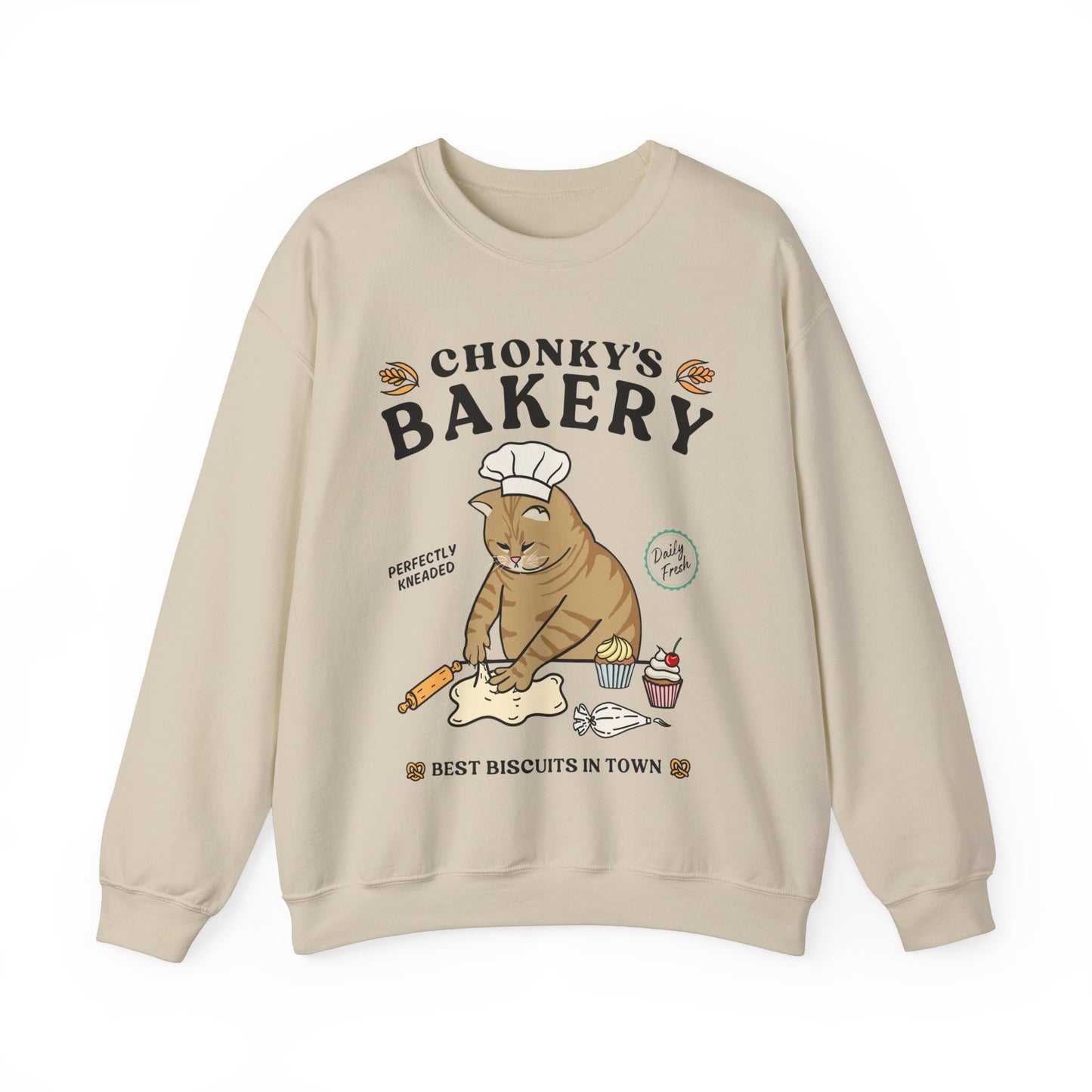 Chonky's Bakery Orange Cat Crewneck Sweatshirt