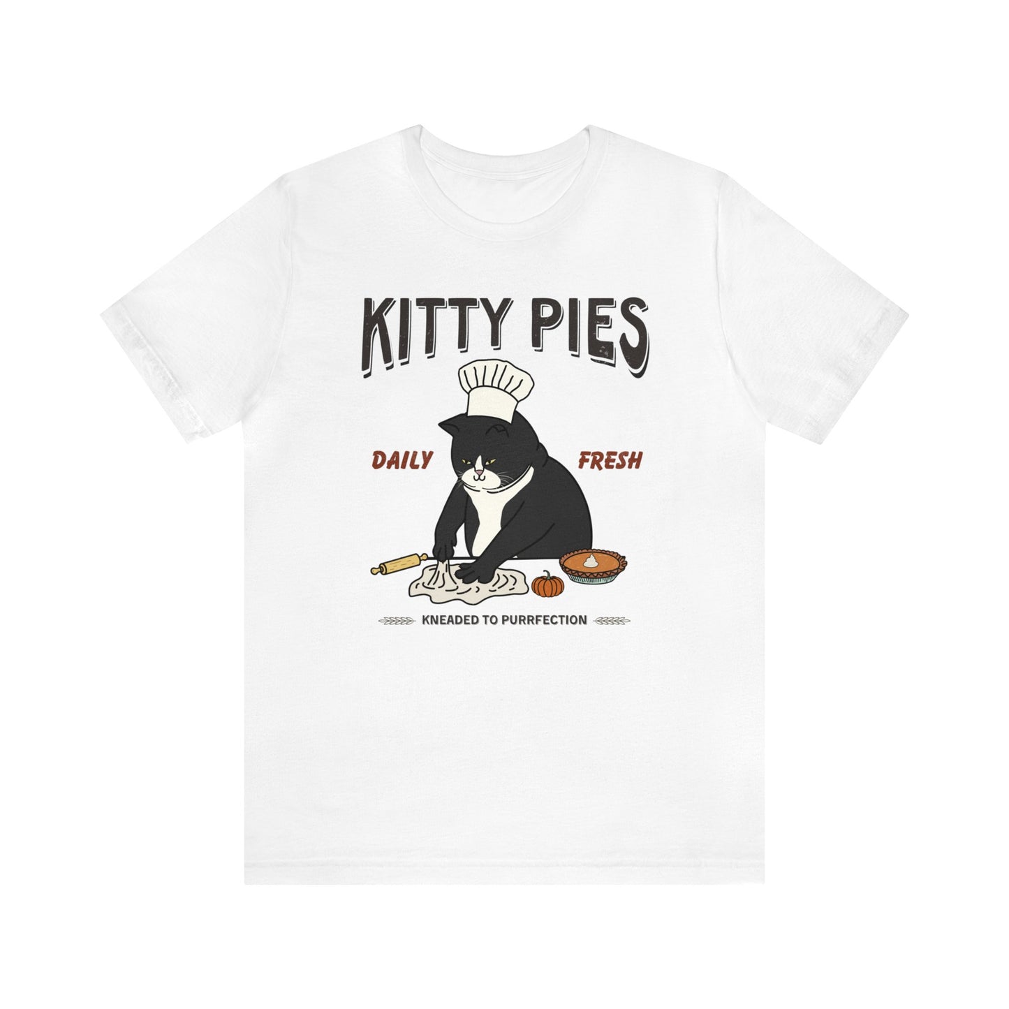 Pumpkin Kitty Pies Tuxedo Cat Chef Tee