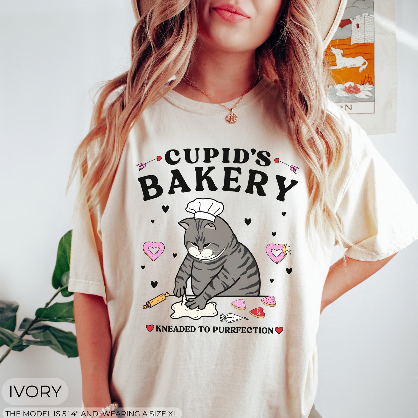 Cupids Bakery Grey Cat Tee