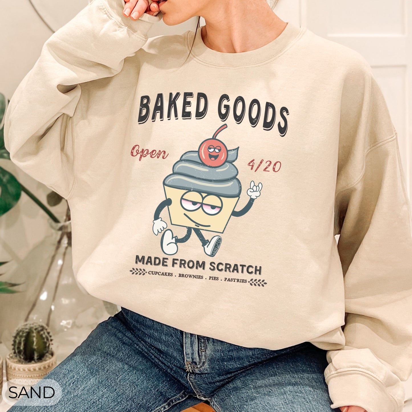 Baked Goods Cupcake 420 Crewneck Sweatshirt